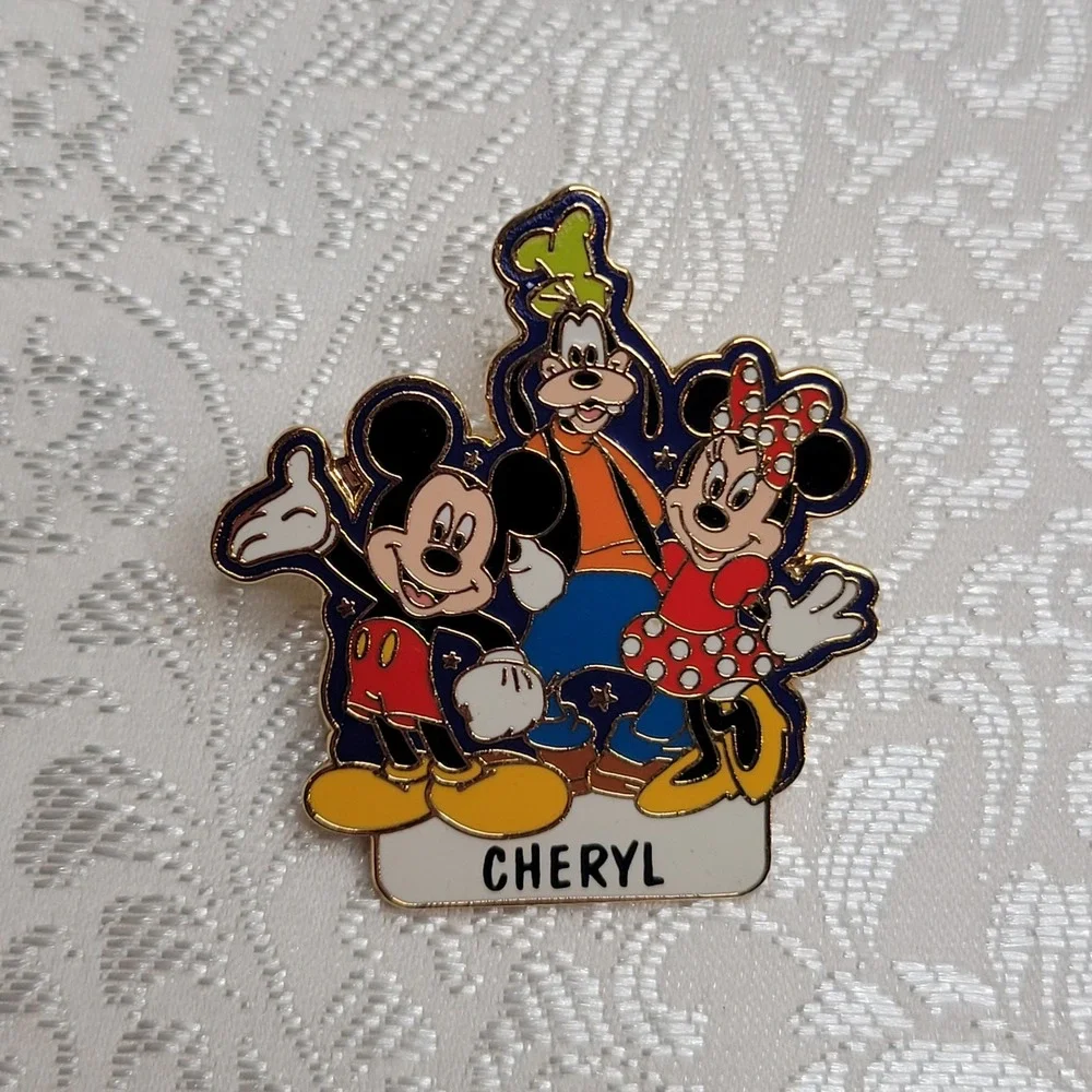 Cheryl Mickey Mouse Pin Goofy Minnie Classic Personalized‎ Disney Disneyana Gift
